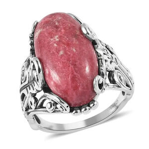 Norwegian Thulite Ring in Sterling Silver.